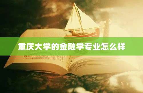 重庆大学的金融学专业怎么样