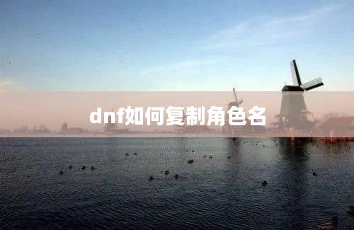 dnf如何复制角色名