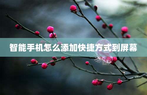 智能手机怎么添加快捷方式到屏幕