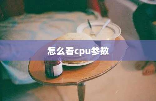 怎么看cpu参数