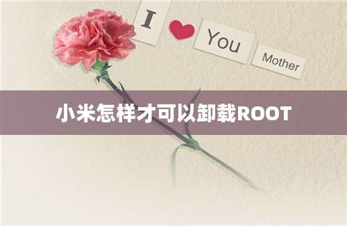 小米怎样才可以卸载ROOT