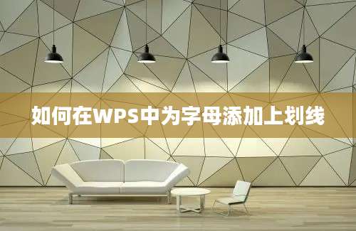 如何在WPS中为字母添加上划线