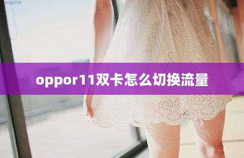 oppor11双卡怎么切换流量