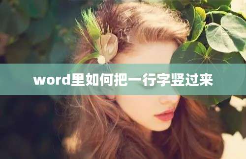 word里如何把一行字竖过来