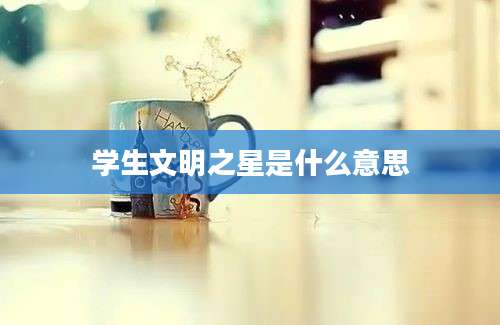 学生文明之星是什么意思