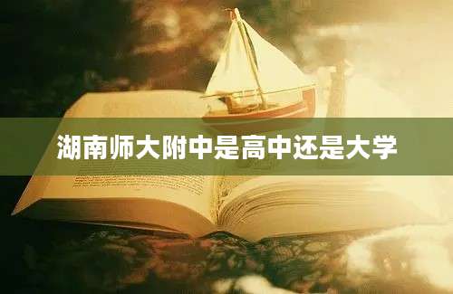 湖南师大附中是高中还是大学