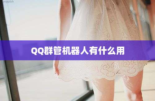 QQ群管机器人有什么用