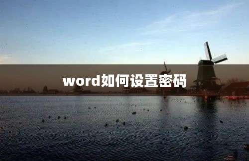 word如何设置密码