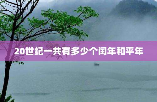 20世纪一共有多少个闰年和平年