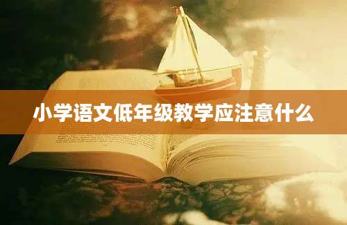 小学语文低年级教学应注意什么