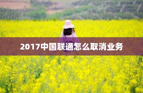 2017中国联通怎么取消业务