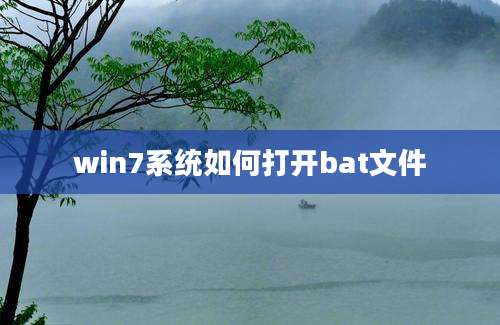 win7系统如何打开bat文件