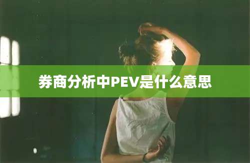 券商分析中PEV是什么意思