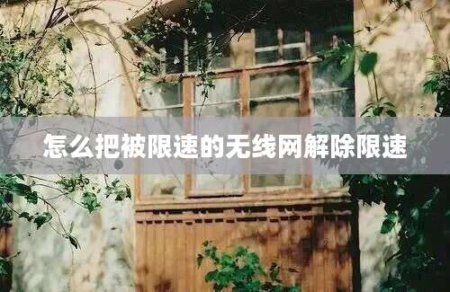 怎么把被限速的无线网解除限速