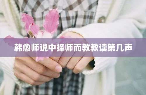 韩愈师说中择师而教教读第几声