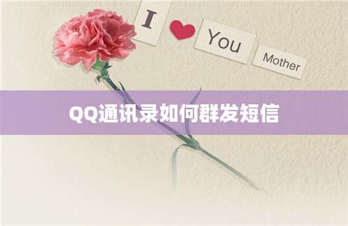 QQ通讯录如何群发短信