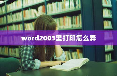 word2003里打印怎么弄