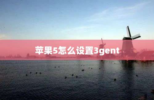 苹果5怎么设置3gent