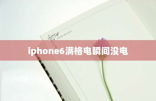 iphone6满格电瞬间没电