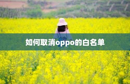 如何取消oppo的白名单