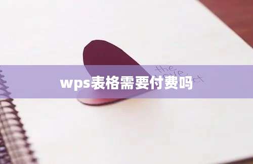 wps表格需要付费吗