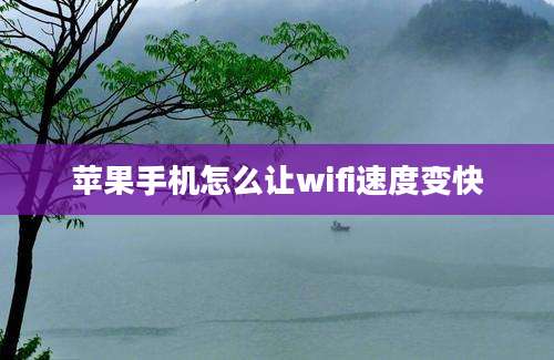 苹果手机怎么让wifi速度变快