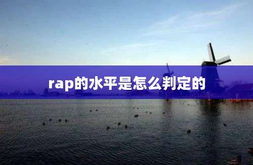 rap的水平是怎么判定的