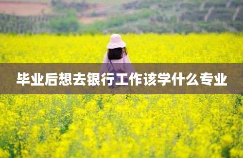 毕业后想去银行工作该学什么专业