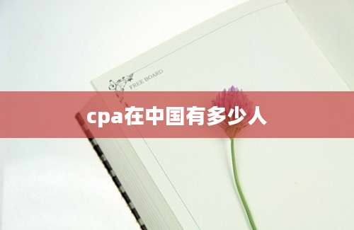 cpa在中国有多少人