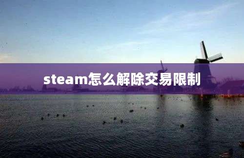 steam怎么解除交易限制