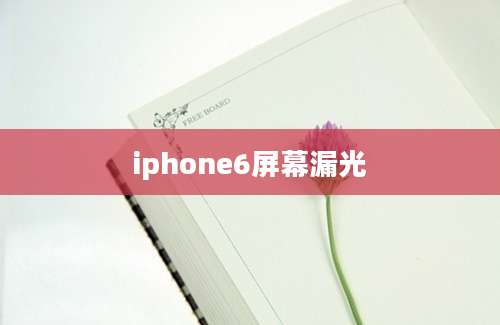 iphone6屏幕漏光