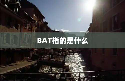 BAT指的是什么