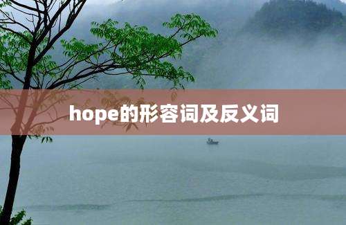 hope的形容词及反义词