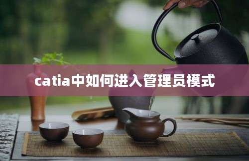 catia中如何进入管理员模式