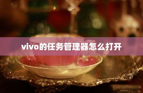 vivo的任务管理器怎么打开