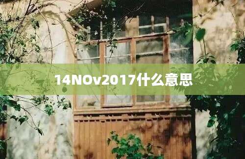 14NOv2017什么意思