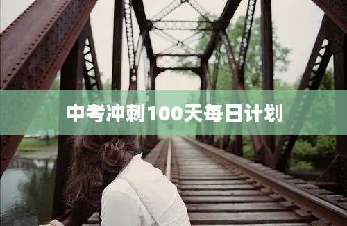 中考冲刺100天每日计划