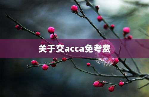 关于交acca免考费