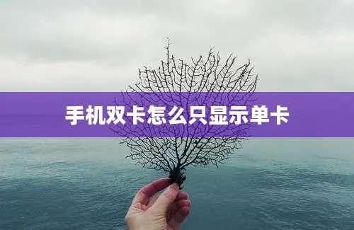 手机双卡怎么只显示单卡