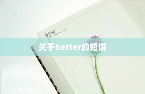 关于better的短语