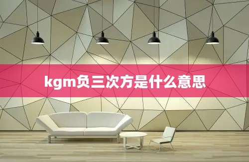 kgm负三次方是什么意思