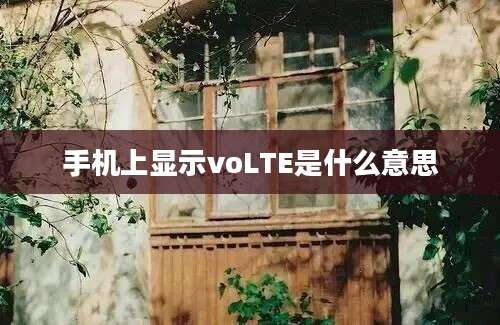 手机上显示voLTE是什么意思