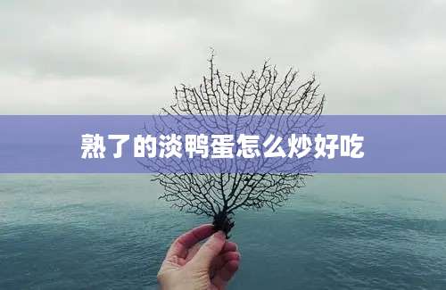 熟了的淡鸭蛋怎么炒好吃